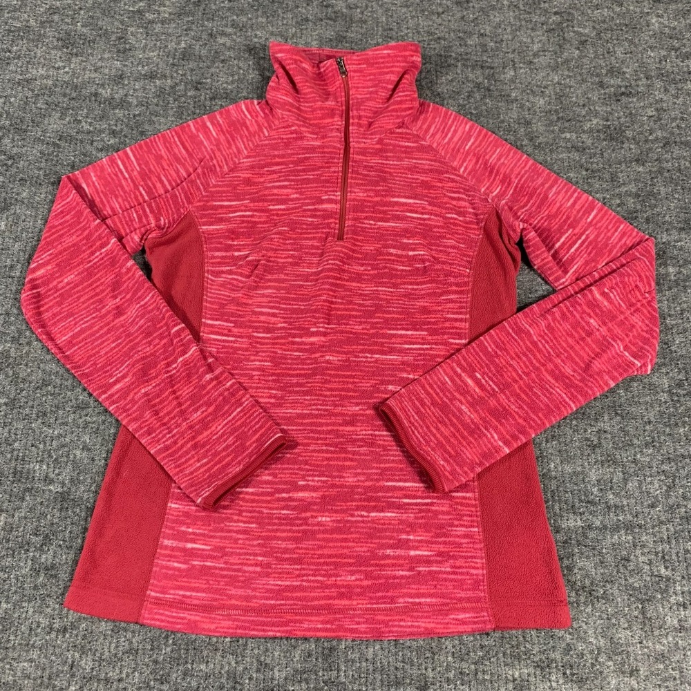 Columbia Jacket Womens Small Pink Fleece Pullover Quarter Zip Mock Neck Hiking